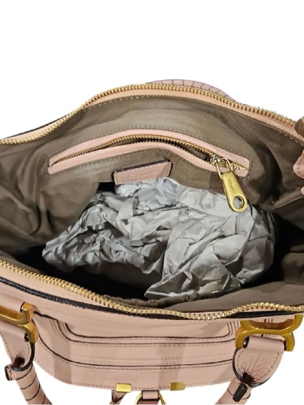 Chloe Blush Pink Leather Shoulder Bag with Gold Hardware - Picture 3 of 4